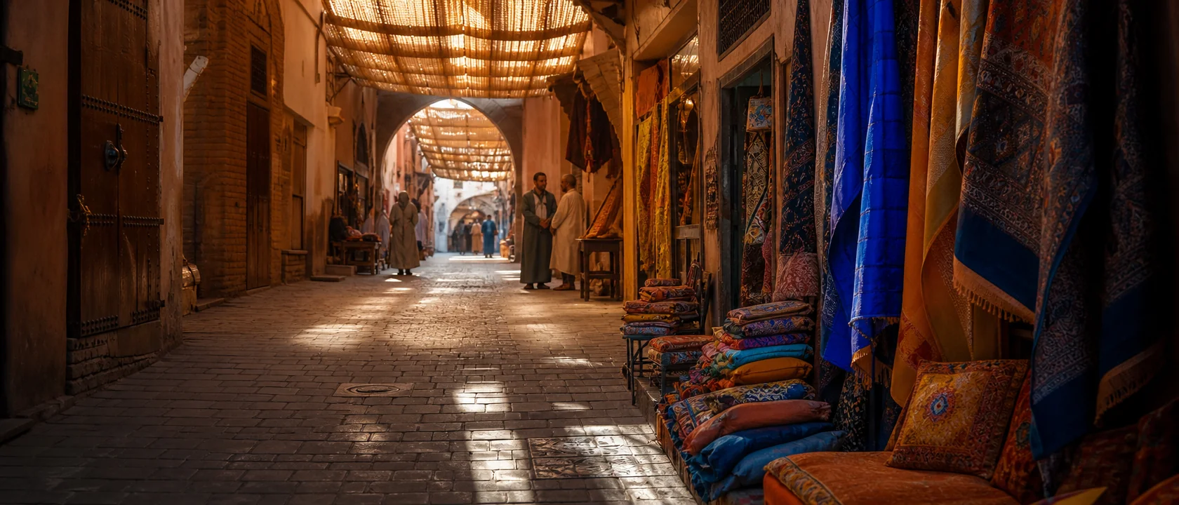 Ruelle animée d’un marché traditionnel